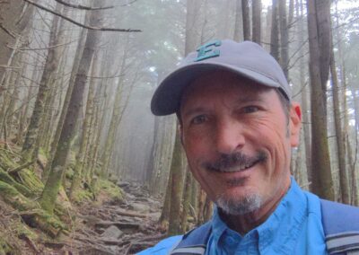 Yep, it's me. Heading up to Mount Mitchell. Cold and wet, but worth the climb. I just love it