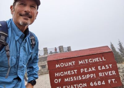 Sharing the summit of Mount Mitchell with a small group of tourists that hiked all of 100 yards from the top parking lot.