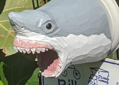 They have some interesting signs on Captiva Island. This one is in the shape of a shark ready to bite